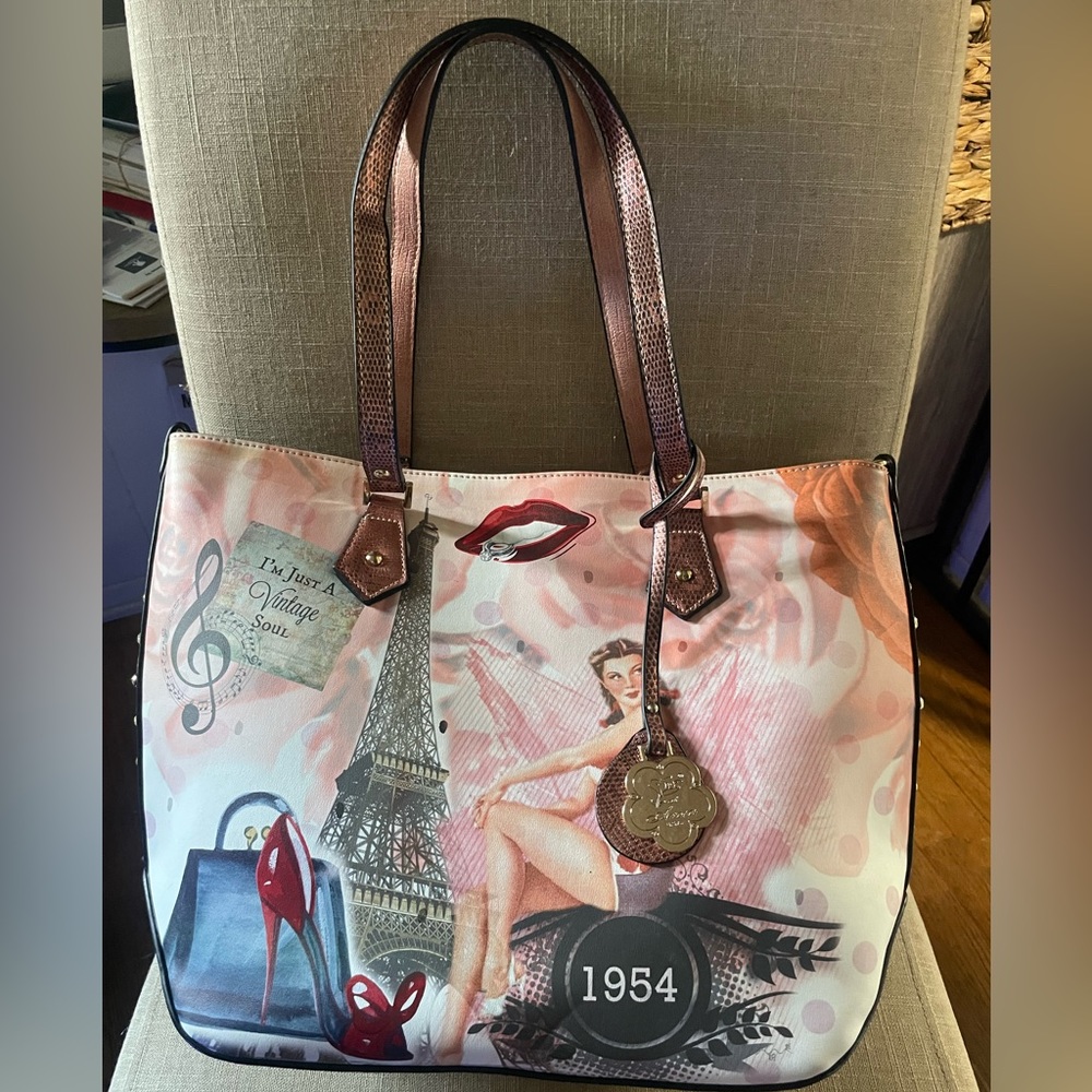 Brangio Italy Arosa Paris Vintage Handbag Tote w Shoulder Strap